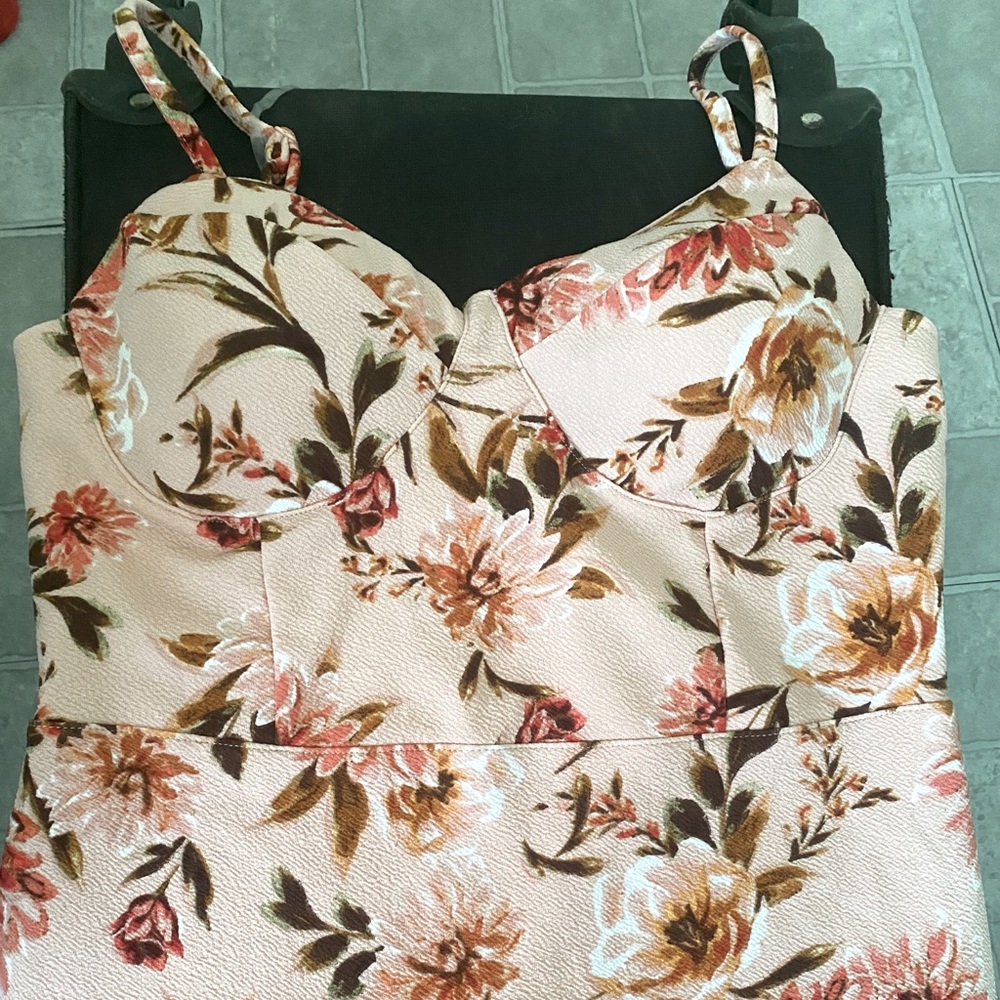 Pink floral dress
